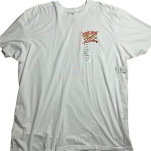 NWT Ron Jon Surf Shop x Rip Curl T-Shirt Mens XXL White Graphic‎ Surf T Skeleton